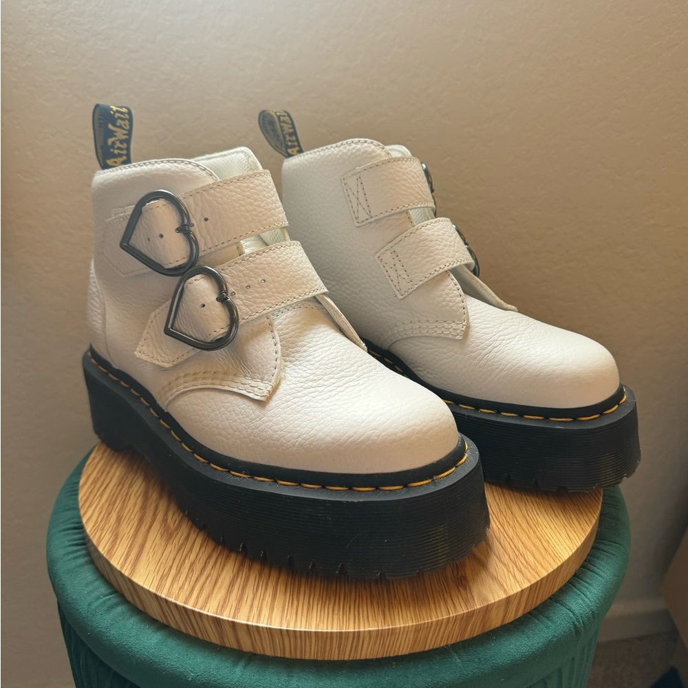 Dr Marten Devon Heart Buckle Platform Boots
